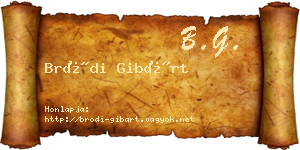 Bródi Gibárt névjegykártya